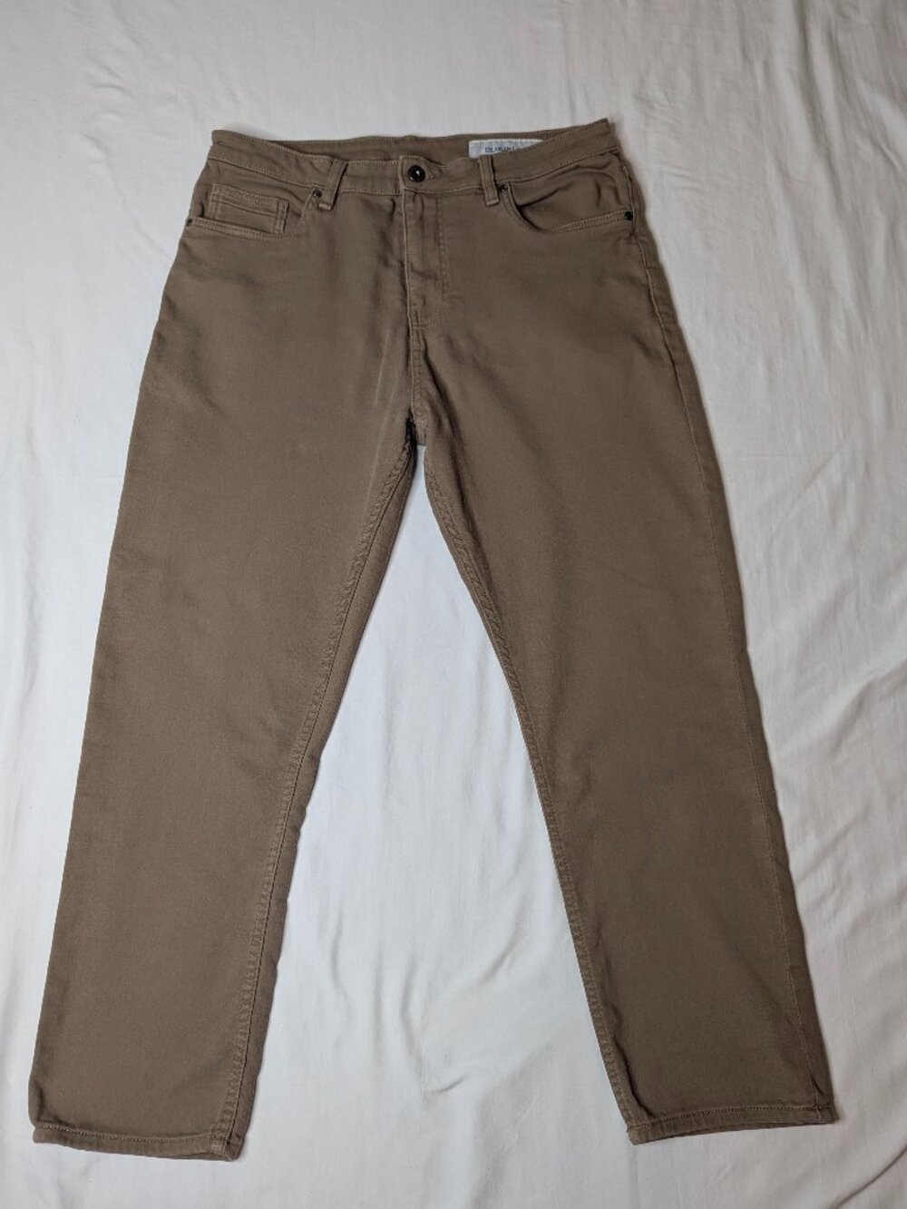 The Perfect Jean NYC Denkhaki Slim Thick Tobacco Brown Pants, 34x28